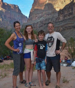 My family and me camping during a Grand Canyon river trip, 2013