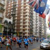 The scene outside the grand Alvear Palace Hotel. The course also ran through gritty industrial parts of town. 
