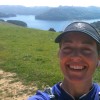 Self-portrait on my iPhone at Briones Reservoir two-thirds of the way through a solo 35-miler.