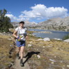 Karen running Selden Pass in the Eastern Sierra