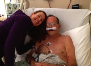 Saying goodbye to Dad in the hospital on Feb. 12.