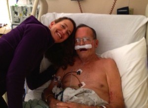 Saying goodbye to Dad in the hospital on Feb. 12.