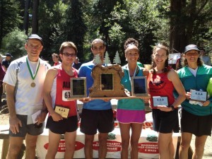 The East Bay Triple Crown winners. I came in second to Johanna Thomas, who's in the purple skirt.