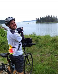 morgan biking on deer isle