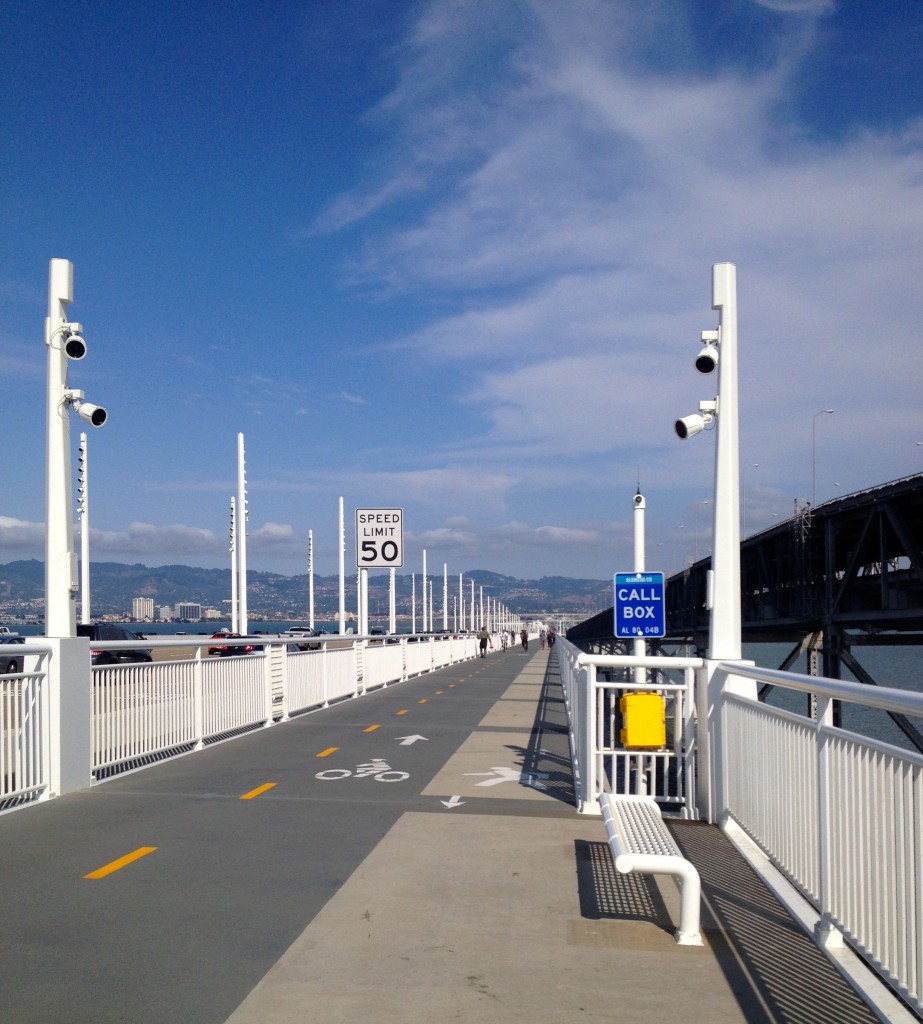 At around the 3-mile mark, looking back toward Oakland.