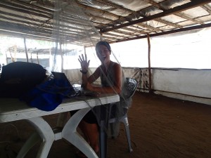 Stephanie working in Mingkaman, South Sudan.