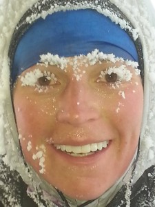 Stephanie earlier this year, after a training run for the Ice Ultra.