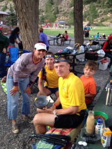 The Graubins crew in Ouray: Holly, pacer Eric, Garett, son Sawyer