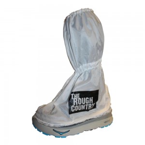 The Rough Country Silkworm Gaiter, which features two drawstrings: one just above the ankle and another higher up the calf.