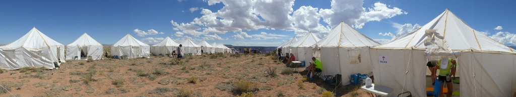 camp tents pano