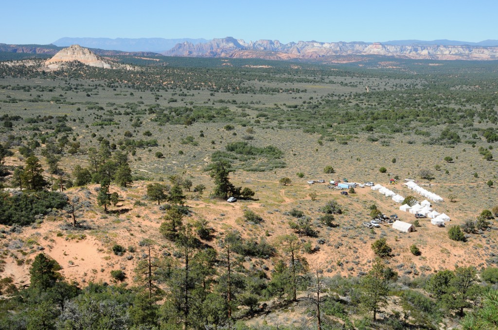 The view of Camp 2 from above, showing the terrain we ran across. Photo courtesy of Grand to Grand Ultra.