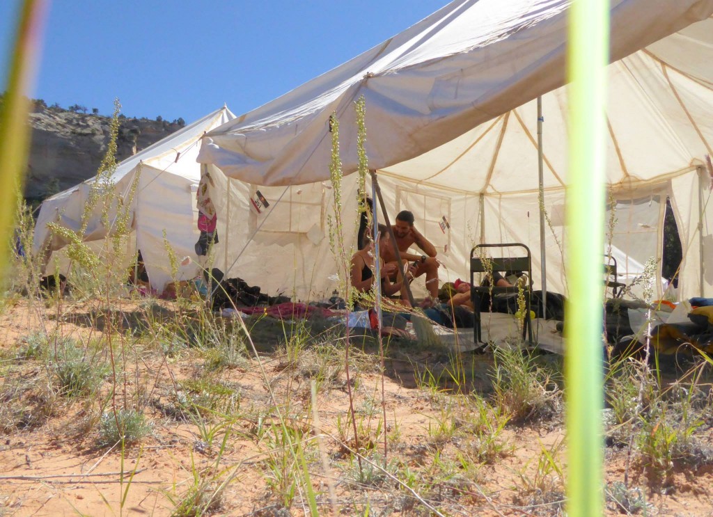 Hanging out in the tent at Camp 3. Photo by Simon Dodd