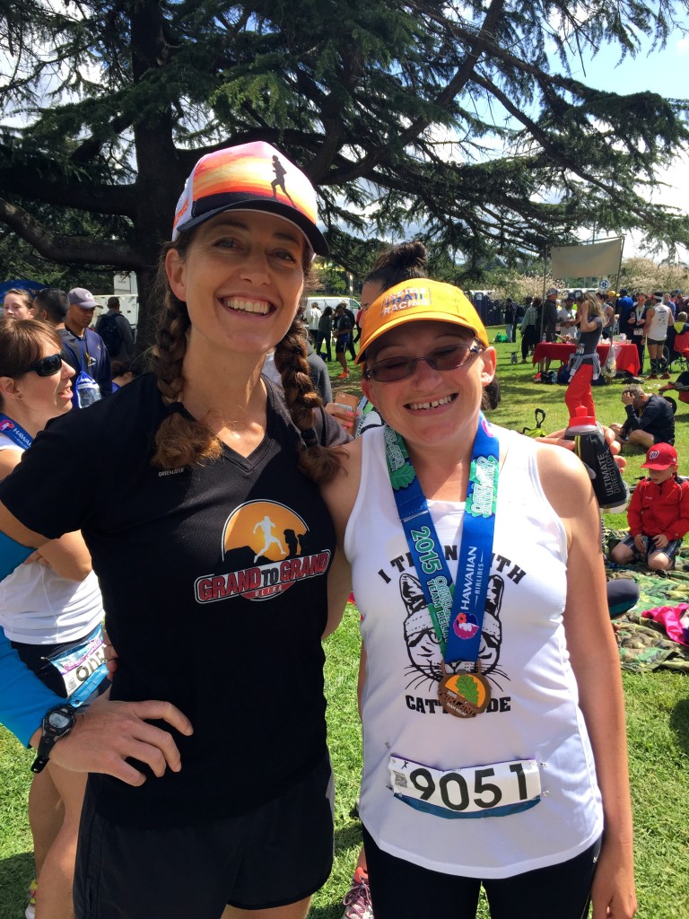 This is my client Kate Panepinto, who ran a relay leg. She's getting ready for American River 50M in a couple of weeks. Actually, I should say, she IS ready! 