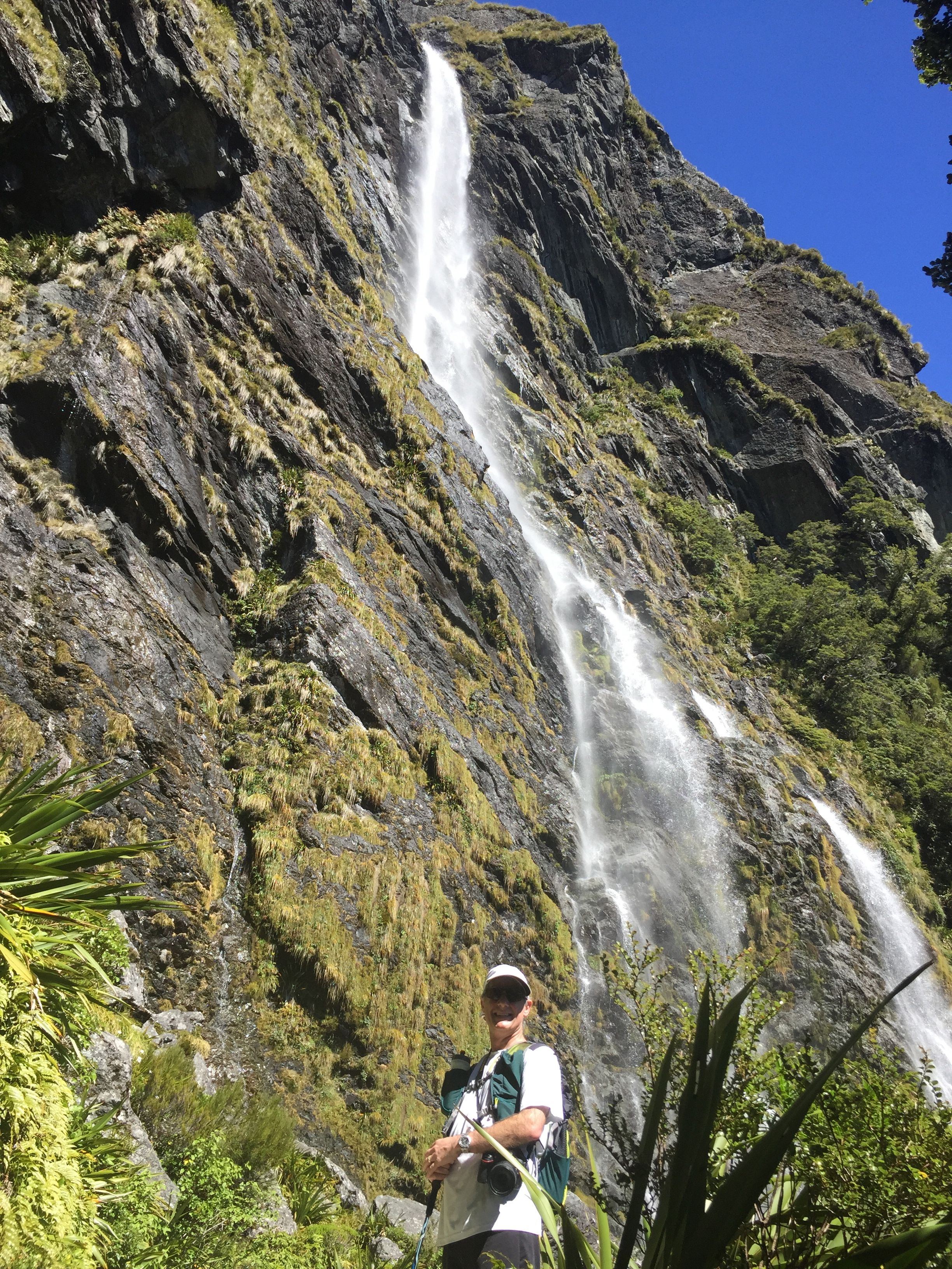 Morgan in front of Earland Falls