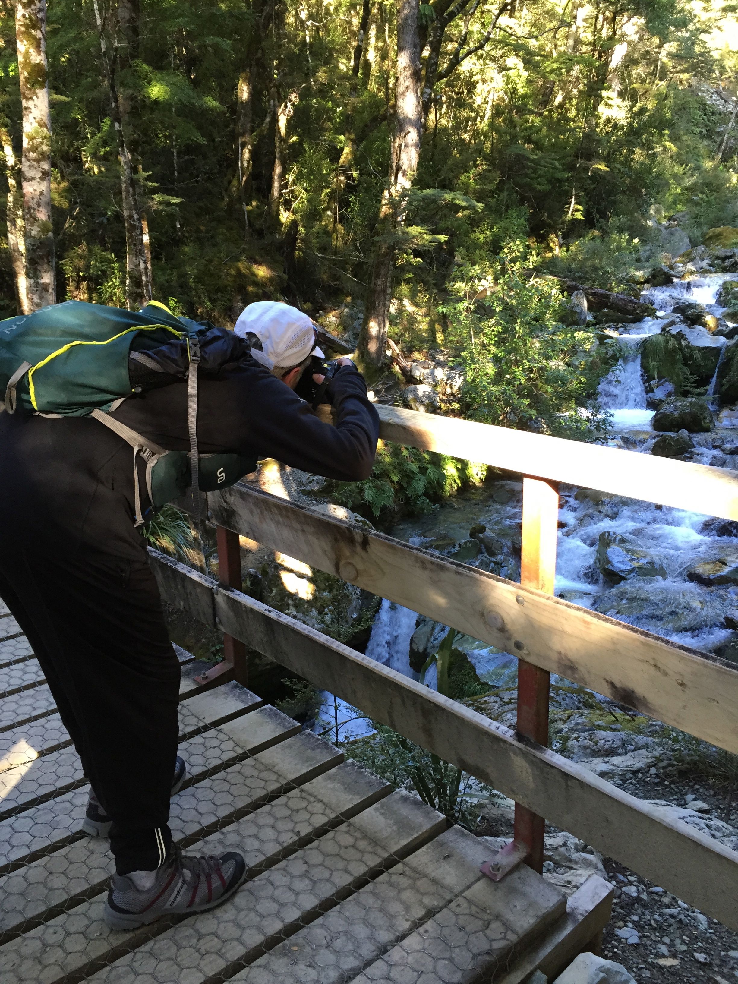 Morgan photographing the Routeburn