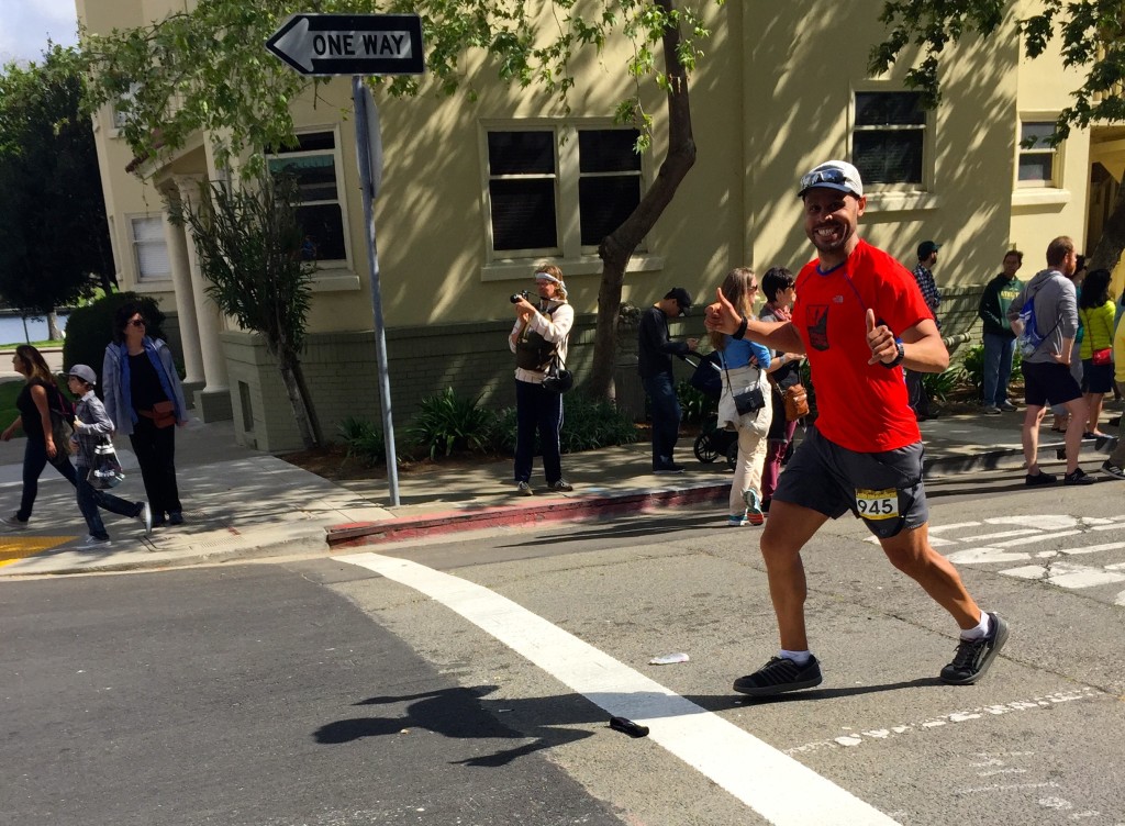 I was really surprised to see my friend Nate Dunn finishing the marathon. He decided just a day or so before to run it, having raced and PR'ed at the Way Too Cool 50K a few weeks ago. He came up afterward to say hi (see below). If Nate looks familiar on this blog, it's because he was one of my crew members at Rio last November.