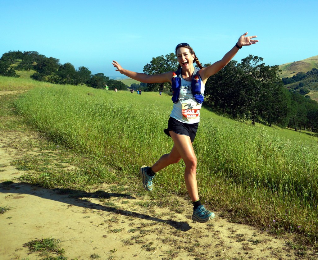 As you can see, I was in a good mood while racing the Diablo Trail Challenge half marathon. Photo by my buddy Nate Dunn, who was so nice to be out there. 