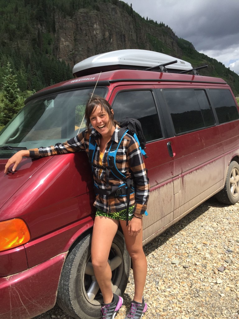 Jenn with my van. They're both so cool!