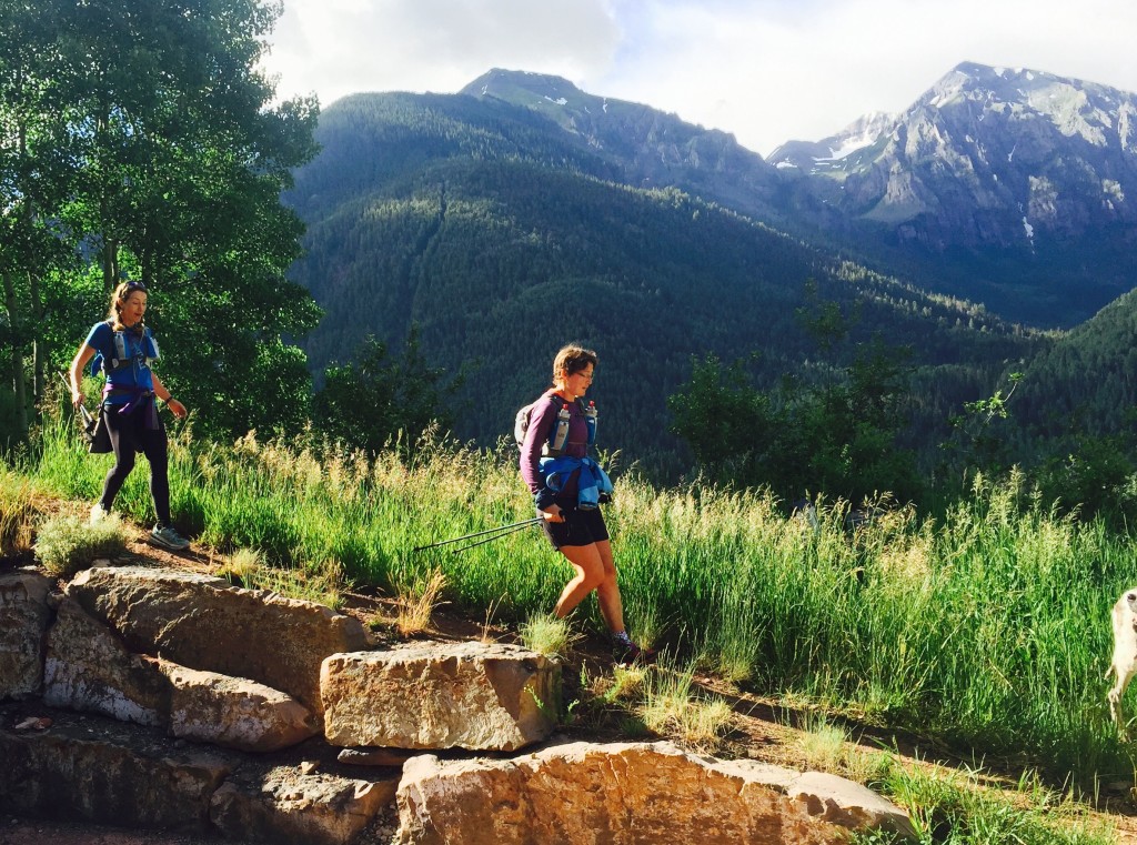 Clare and I ran into Telluride's Aid Station around 9 a.m.