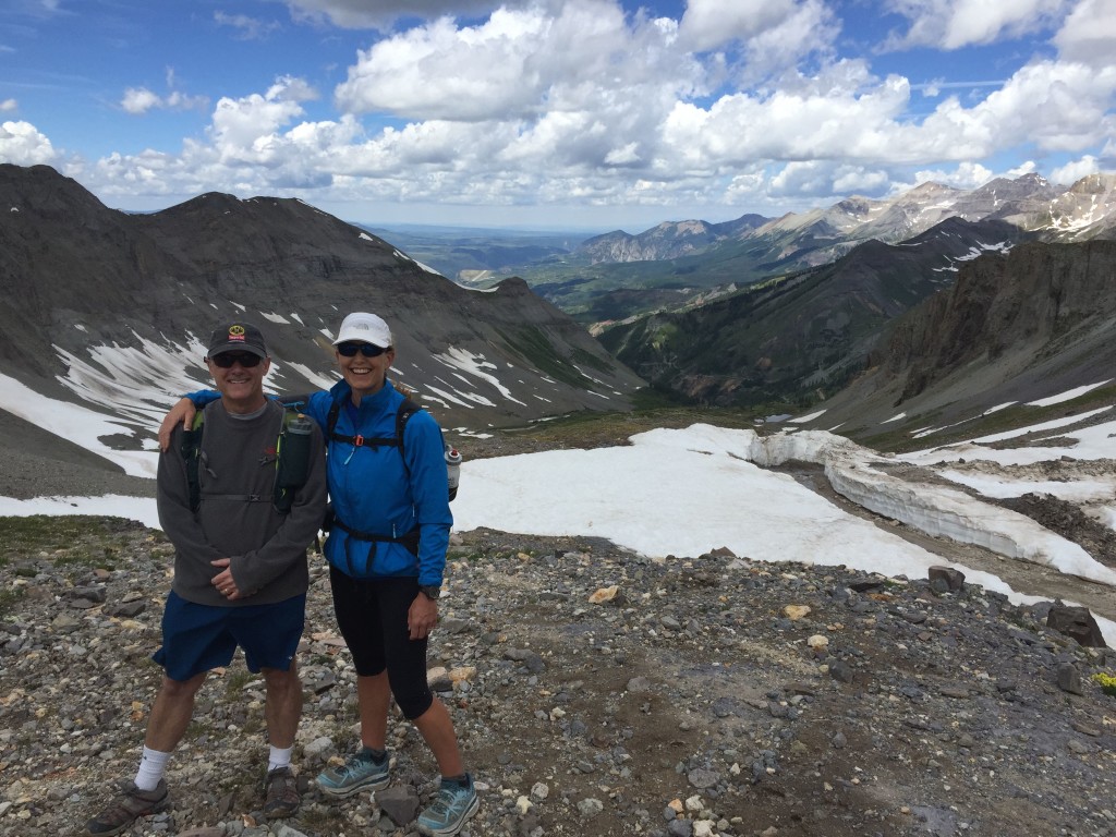 Morgan and me above the Tomboy Mines on Imogene Pass.