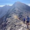 The guy behind me, Willie McBride, took this around Mile XX as we embarked on the ridge toward Telluride Peak in the distance. Anna Frost is two ahead in the red.