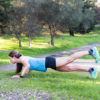 This photo, demonstrating a pushup variation, was taken during a photo shoot for my book’s chapter on conditioning. I did it at a trailhead to show you can do conditioning pretty much anywhere. Photo by Tonya Perme